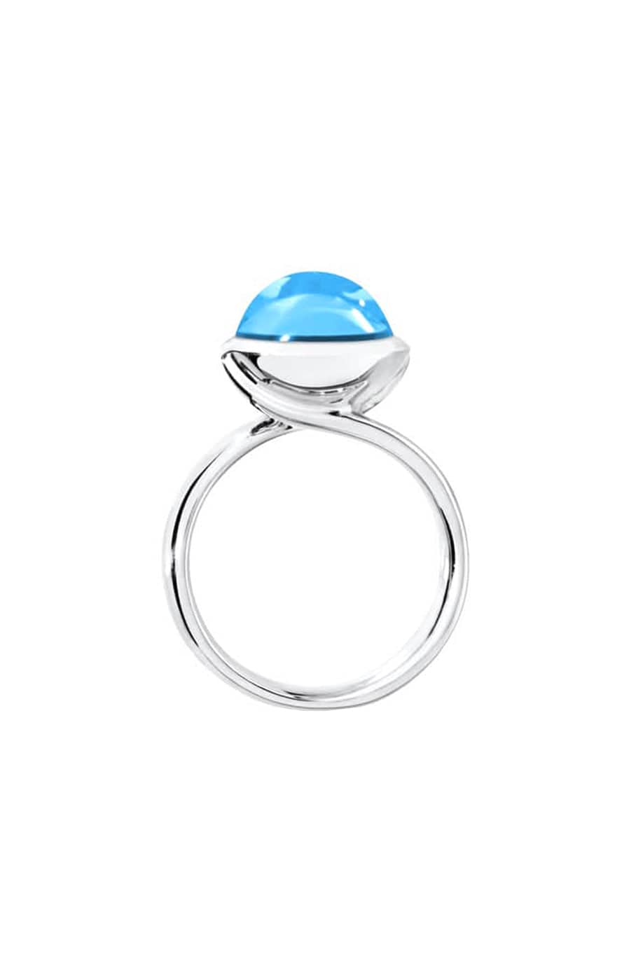 TAMARA COMOLLI-Large Swiss Topaz Bouton Ring-WHITE GOLD