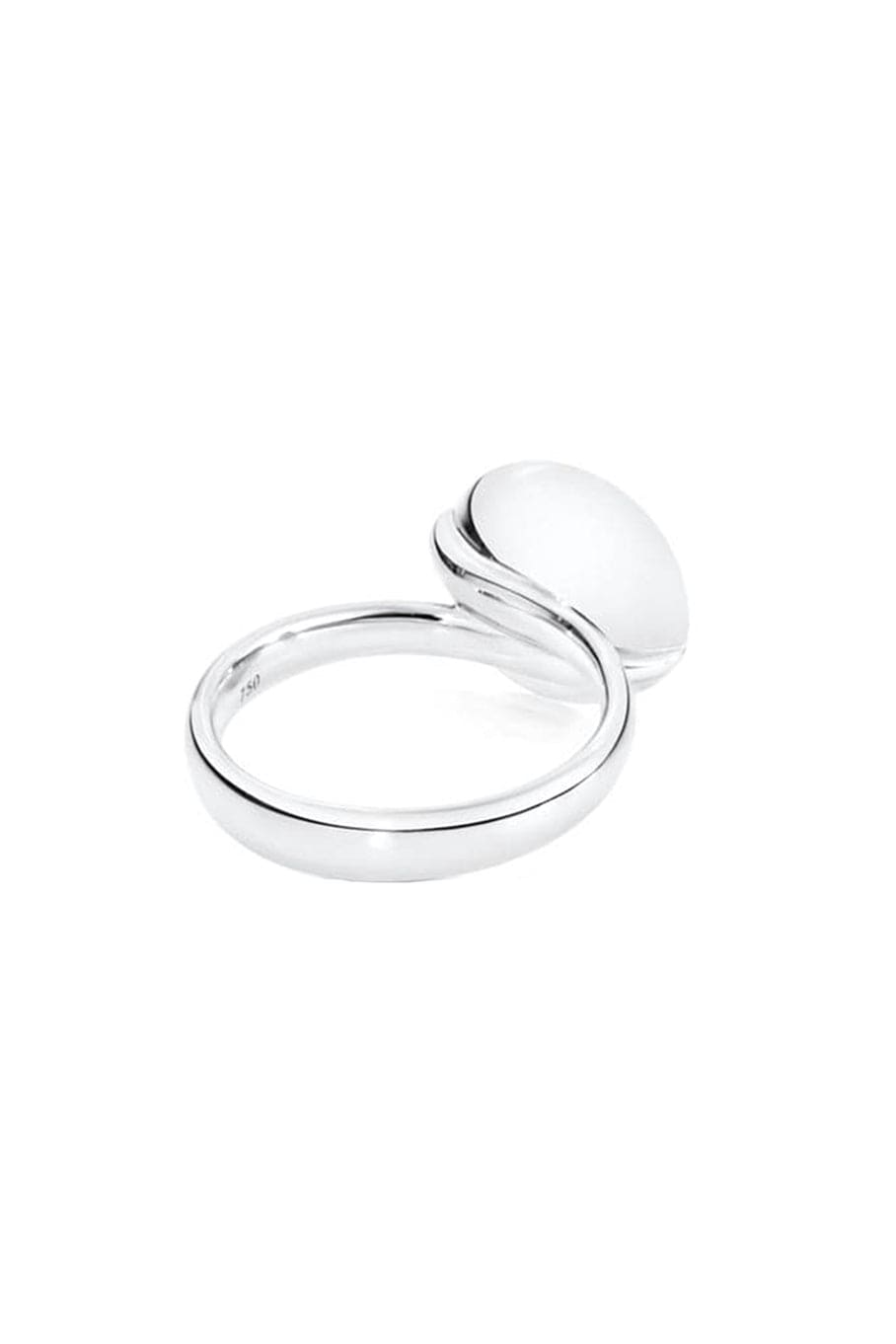 TAMARA COMOLLI-Large Swiss Topaz Bouton Ring-WHITE GOLD