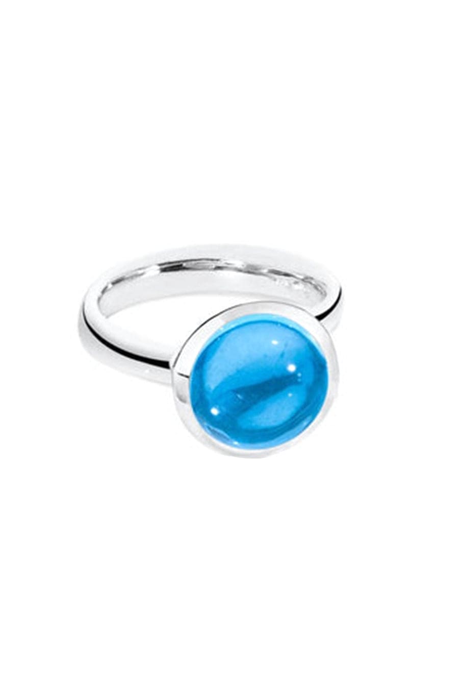 TAMARA COMOLLI-Large Swiss Topaz Bouton Ring-WHITE GOLD