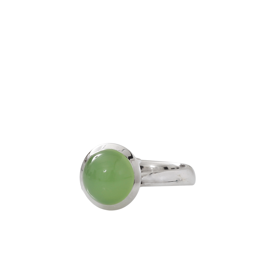 TAMARA COMOLLI-Large Apple Chalcedony Bouton Ring-WHITE GOLD