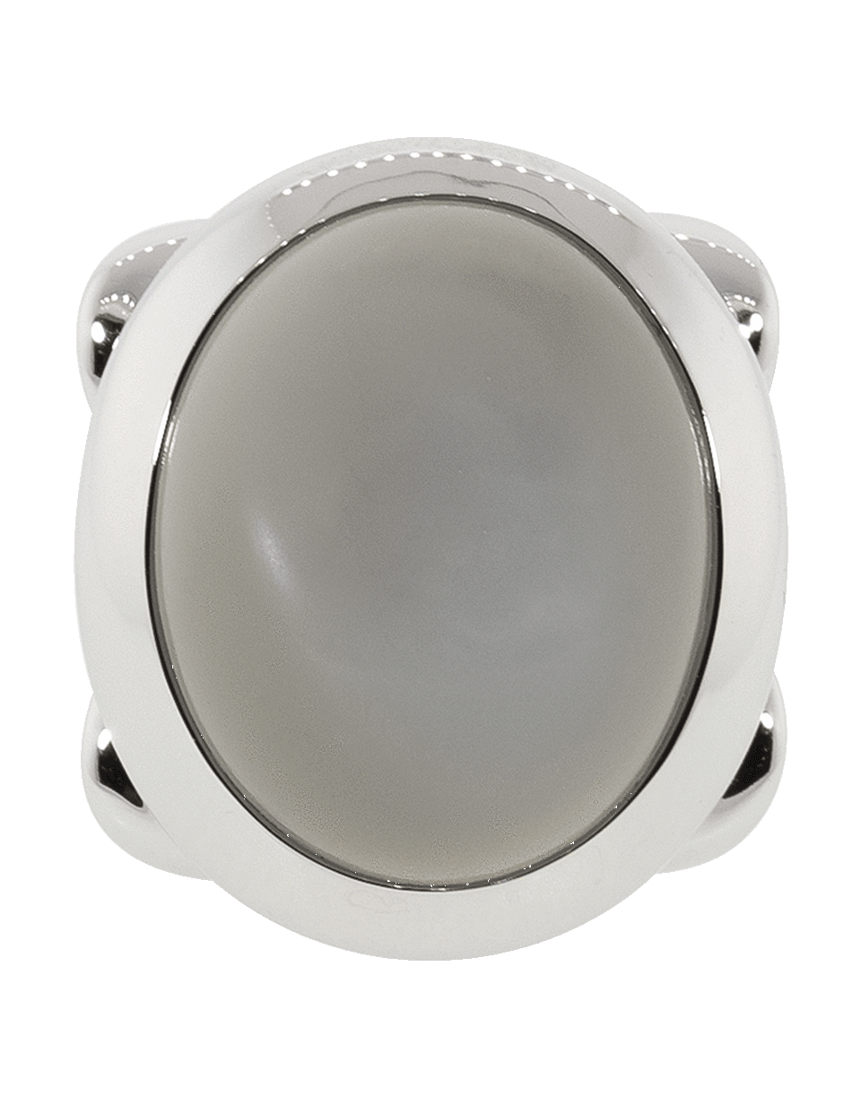 TAMARA COMOLLI-Large Grey Moonstone Hippie Glam Ring-WHITE GOLD