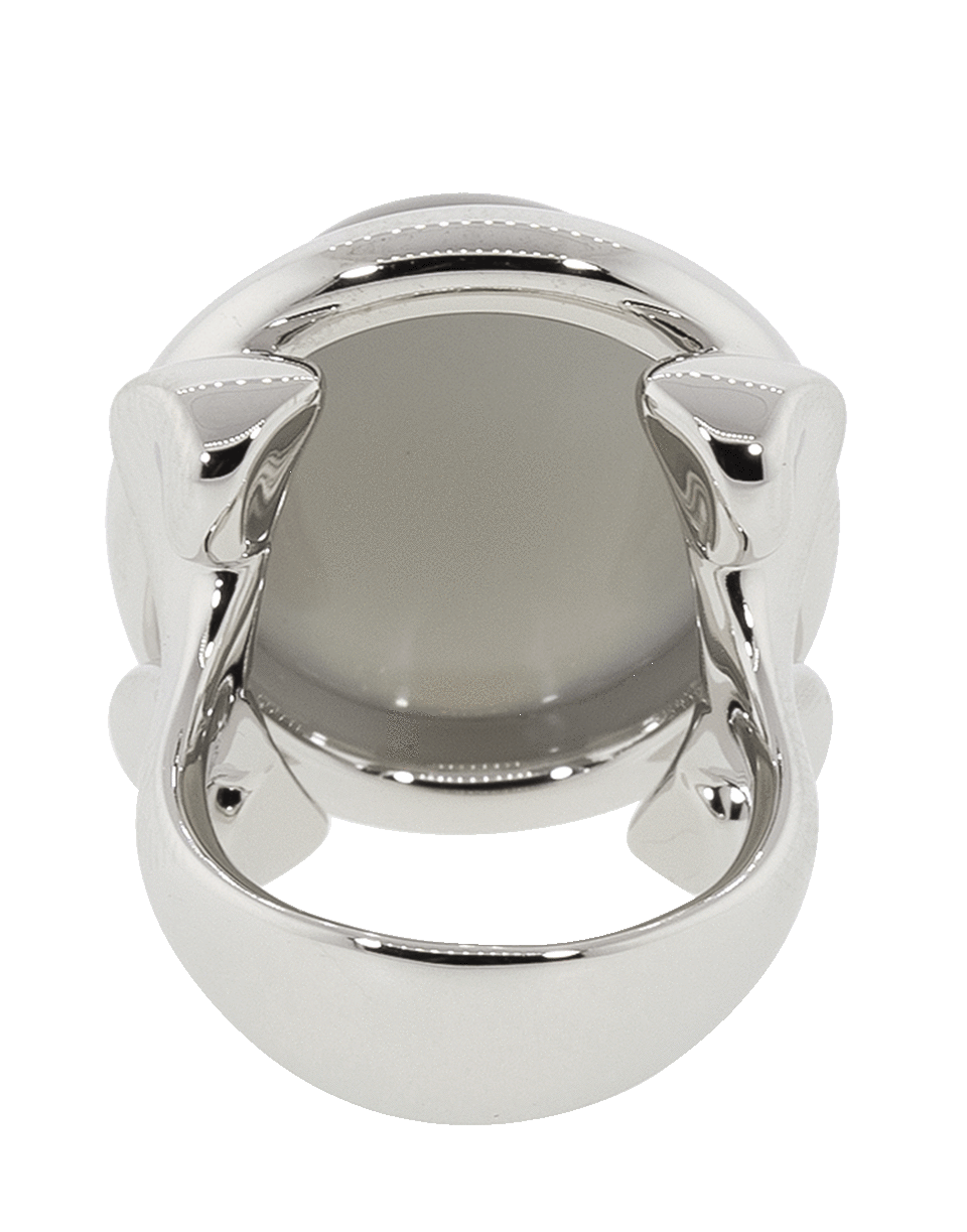 TAMARA COMOLLI-Large Grey Moonstone Hippie Glam Ring-WHITE GOLD