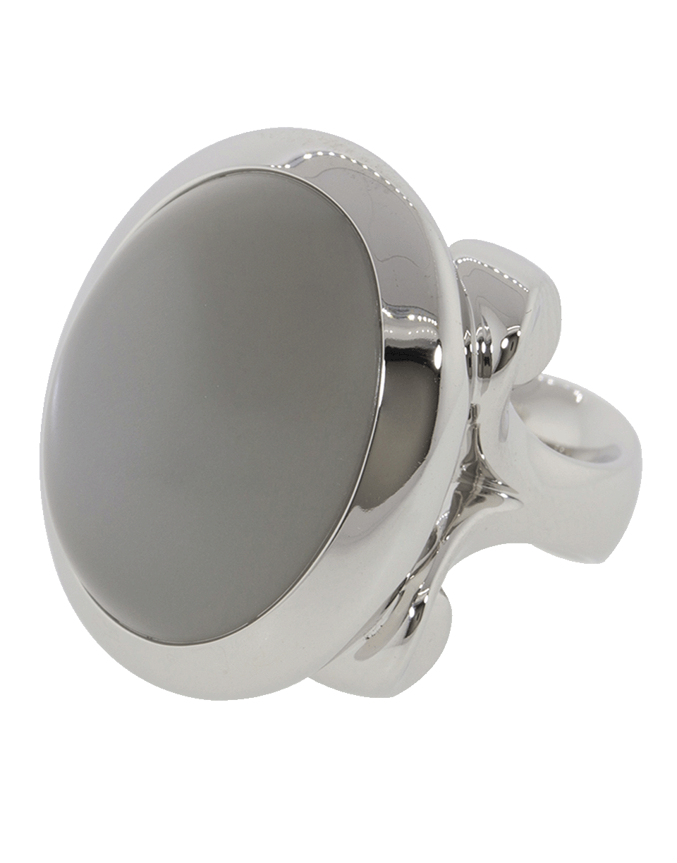 TAMARA COMOLLI-Large Grey Moonstone Hippie Glam Ring-WHITE GOLD