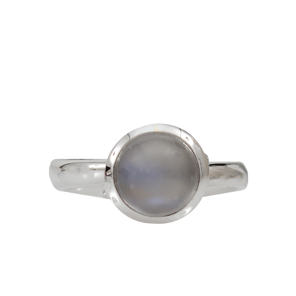 TAMARA COMOLLI-Rainbow Moonstone Small Bouton Ring-WHITE GOLD