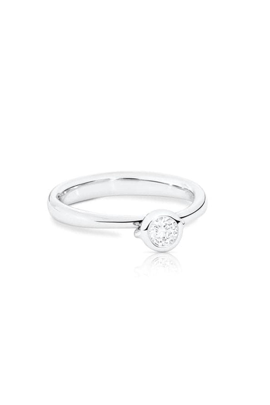 TAMARA COMOLLI-Diamond Solitaire Bouton Ring-WHITE GOLD