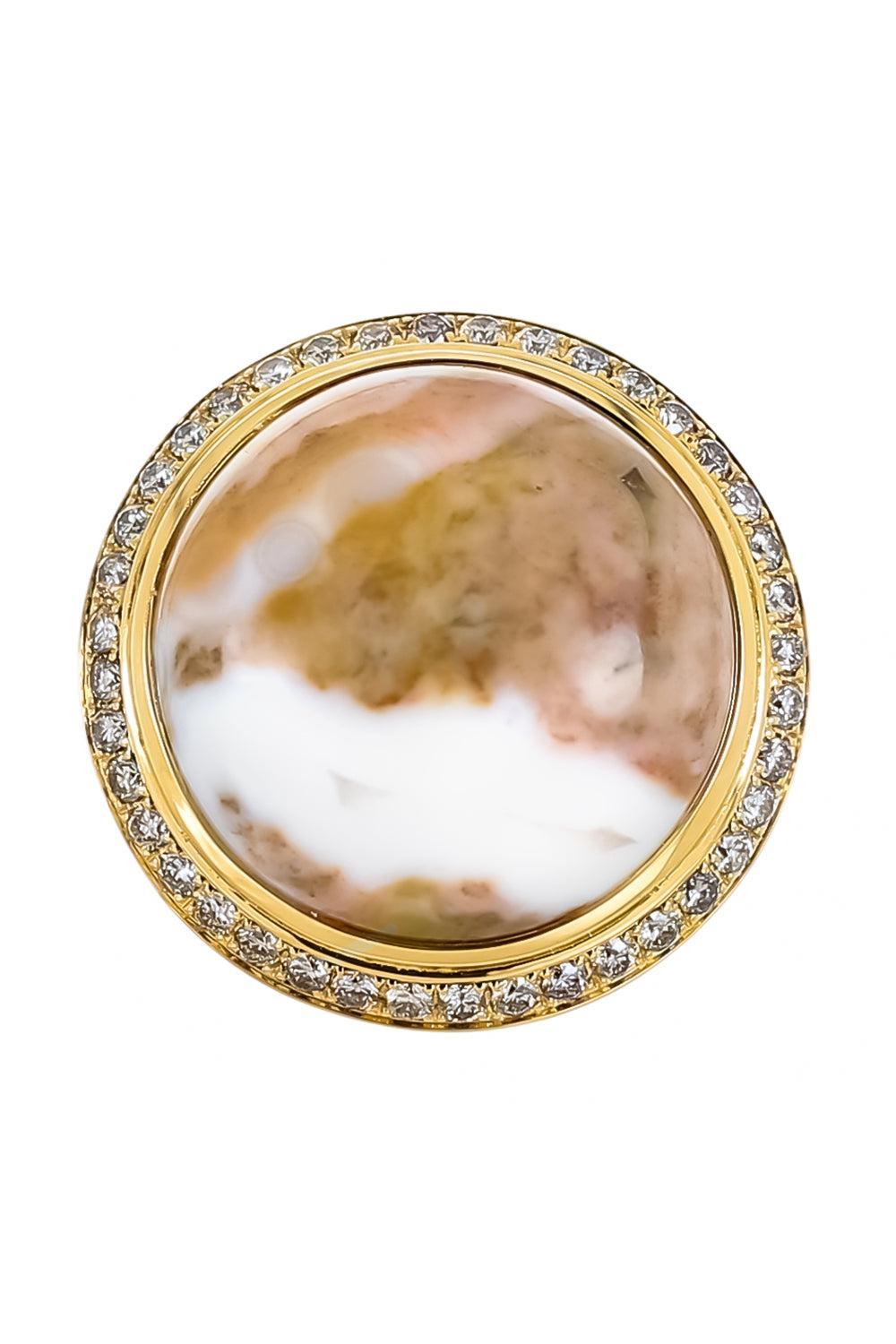 Champagne Diamond Ocean Jasper Small Ring-YELLOW GOLD-6.5-JEWELRYFINE JEWELRING-TAMARA COMOLLI