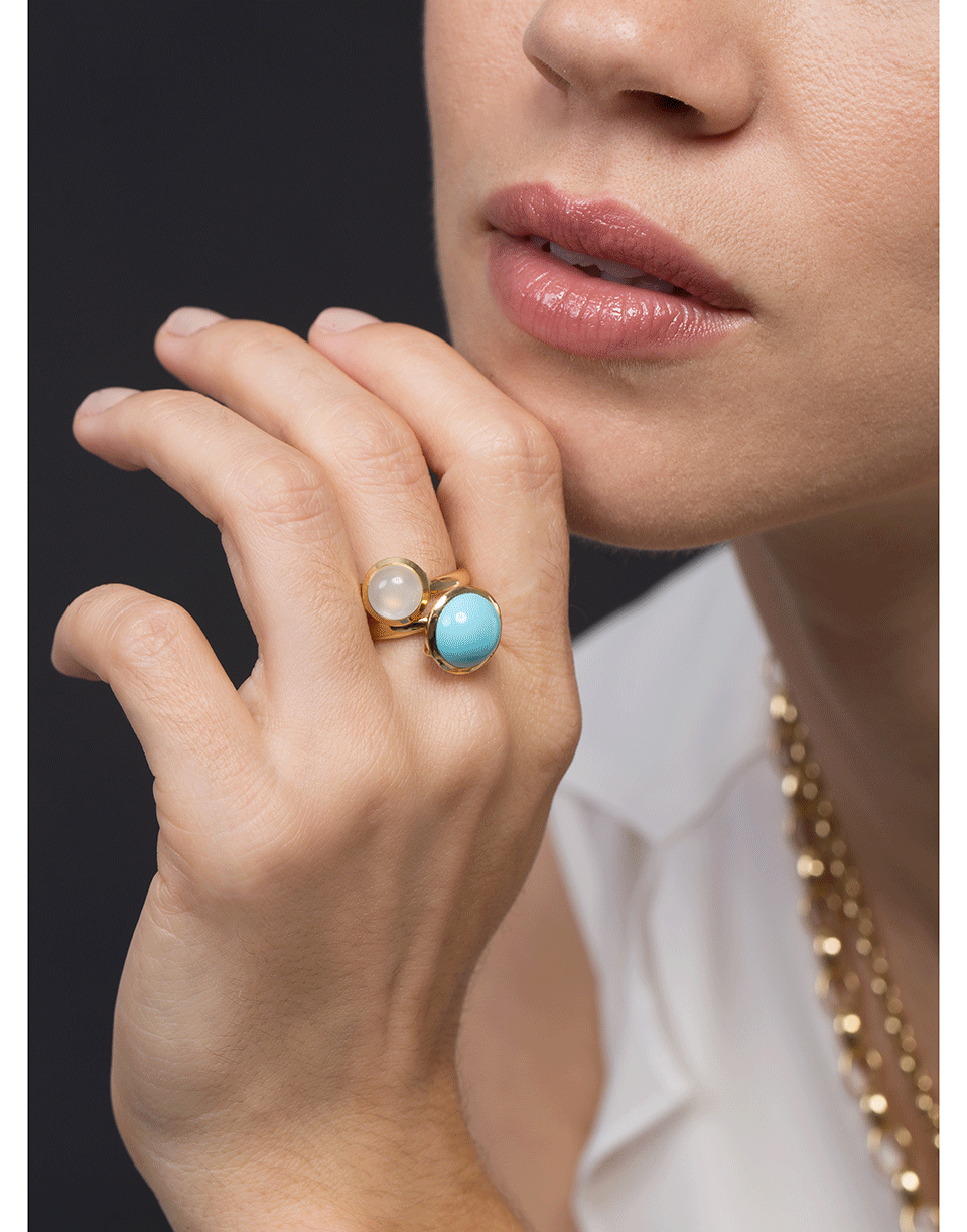 TAMARA COMOLLI-White Moonstone Bouton Ring-YELLOW GOLD