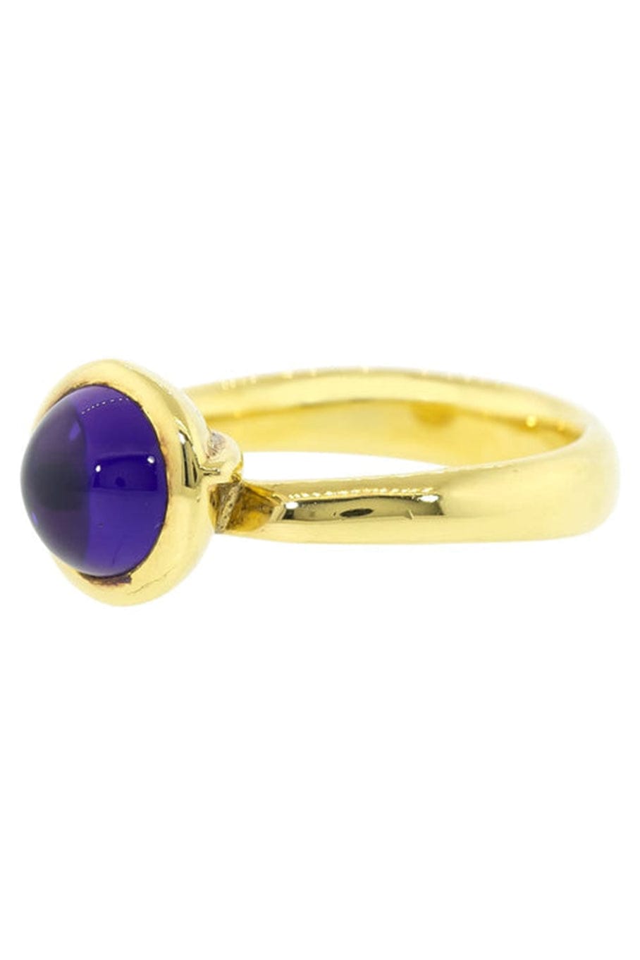 TAMARA COMOLLI-Amethyst Small Bouton Ring-YELLOW GOLD