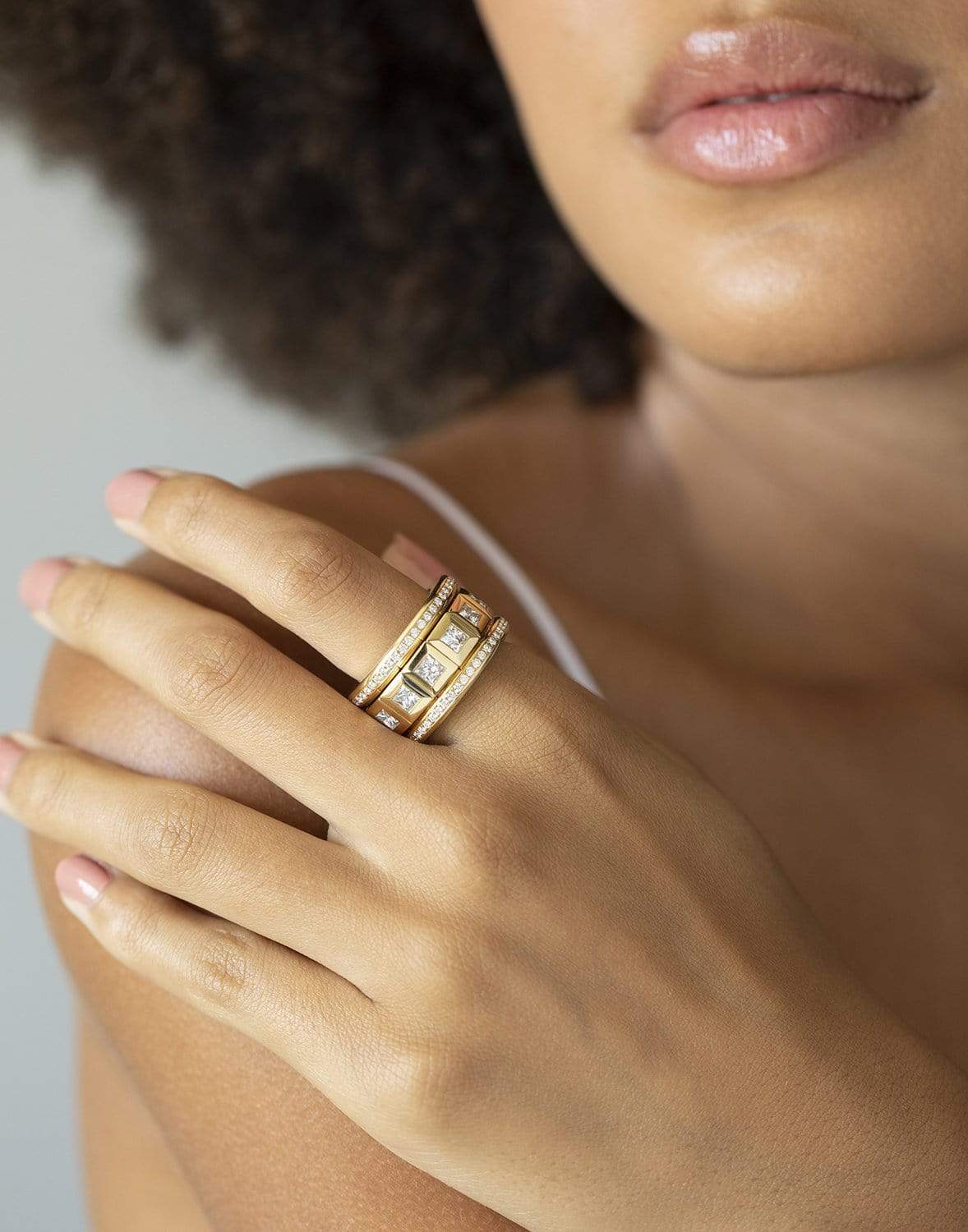 TAMARA COMOLLI-Curriculum Vitae Pave Diamond Ring - Yellow Gold-YELLOW GOLD