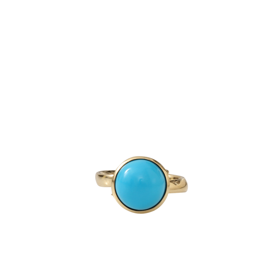 TAMARA COMOLLI-Large Turquoise Bouton Ring-YELLOW GOLD