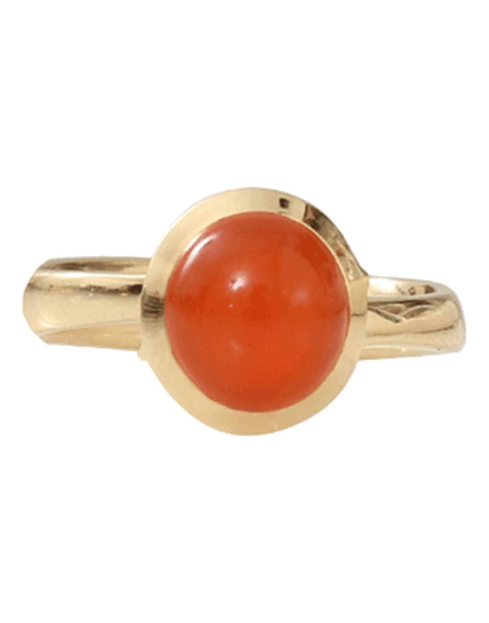 TAMARA COMOLLI-Small Carnelian Bouton Ring-YELLOW GOLD