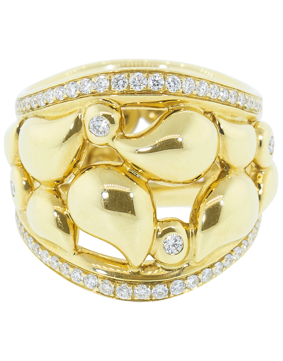 TAMARA COMOLLI-Large Diamond Paveline Ring-YELLOW GOLD