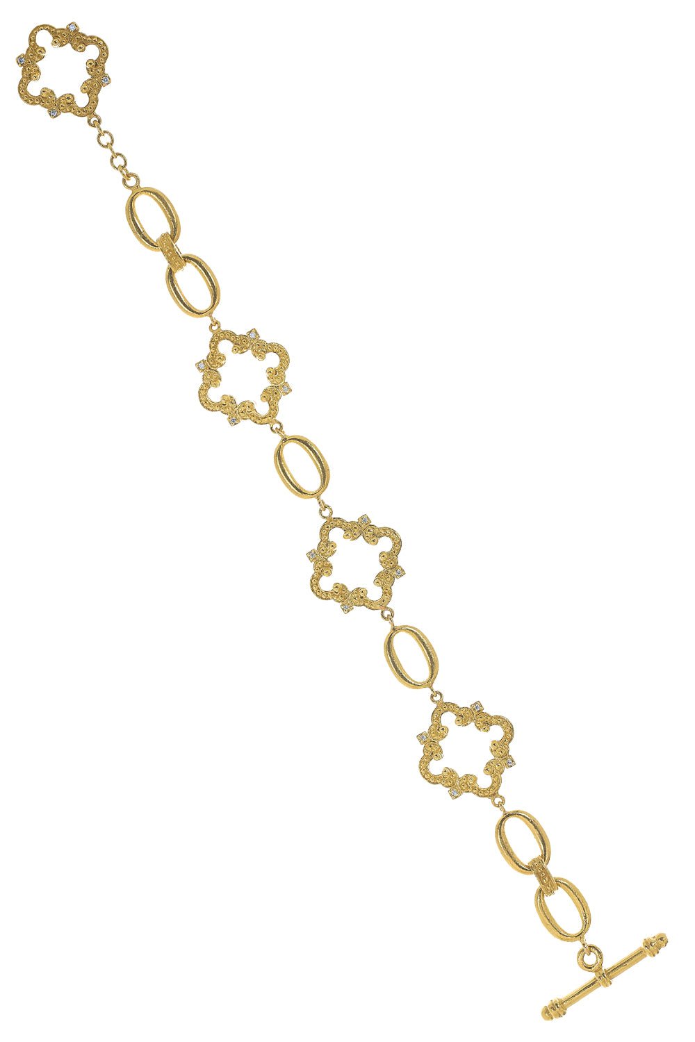 TANYA FARAH-Oval Link Toggle Bracelet-YELLOW GOLD