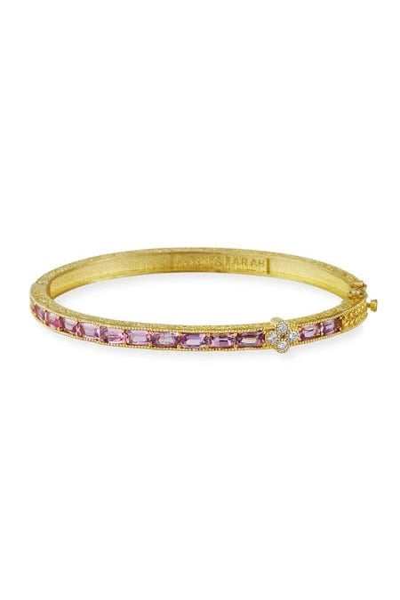 TANYA FARAH-Pink Sapphire Bangle-YELLOW GOLD