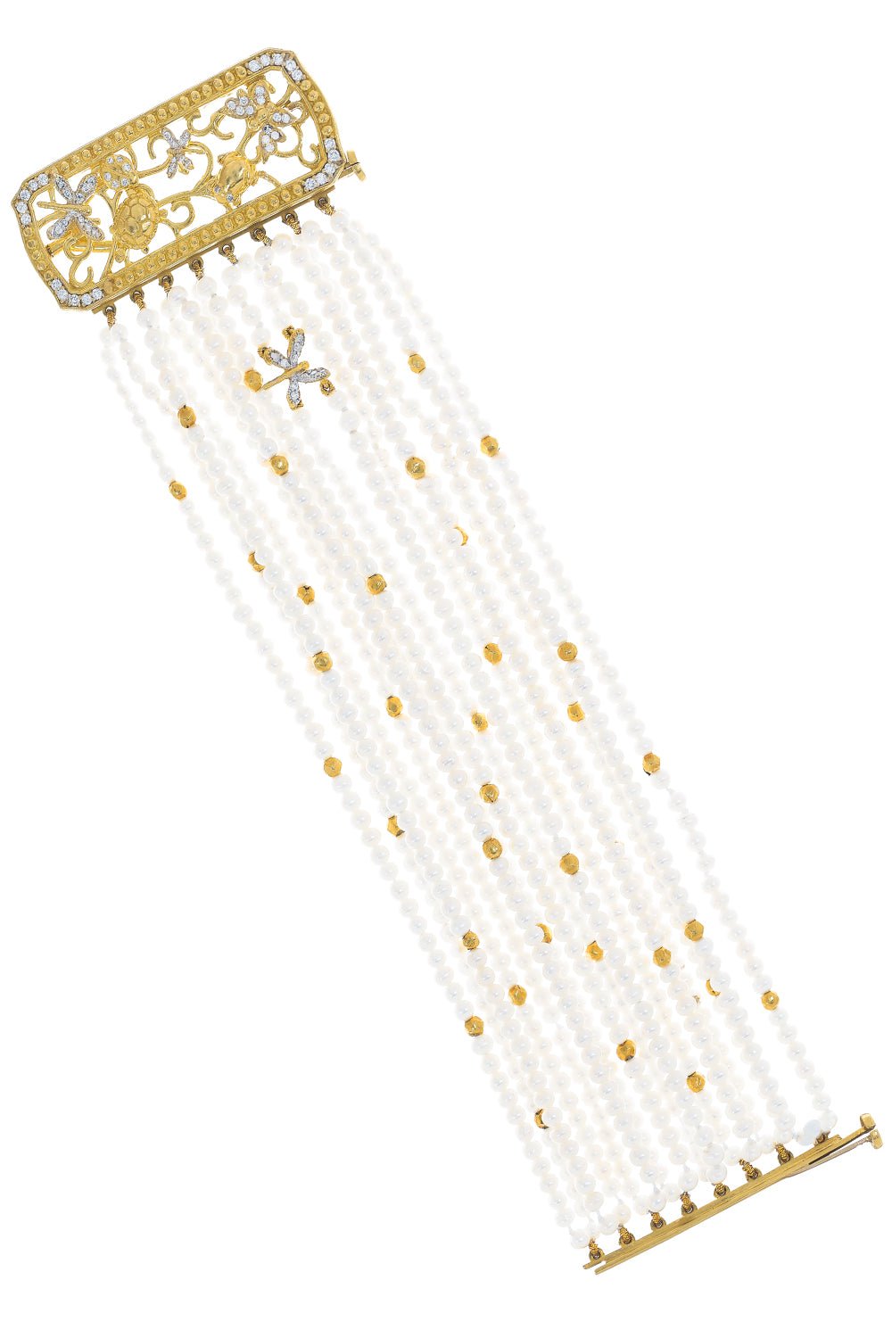 TANYA FARAH-Tree of Life Diamond Slide Bracelet-YELLOW GOLD