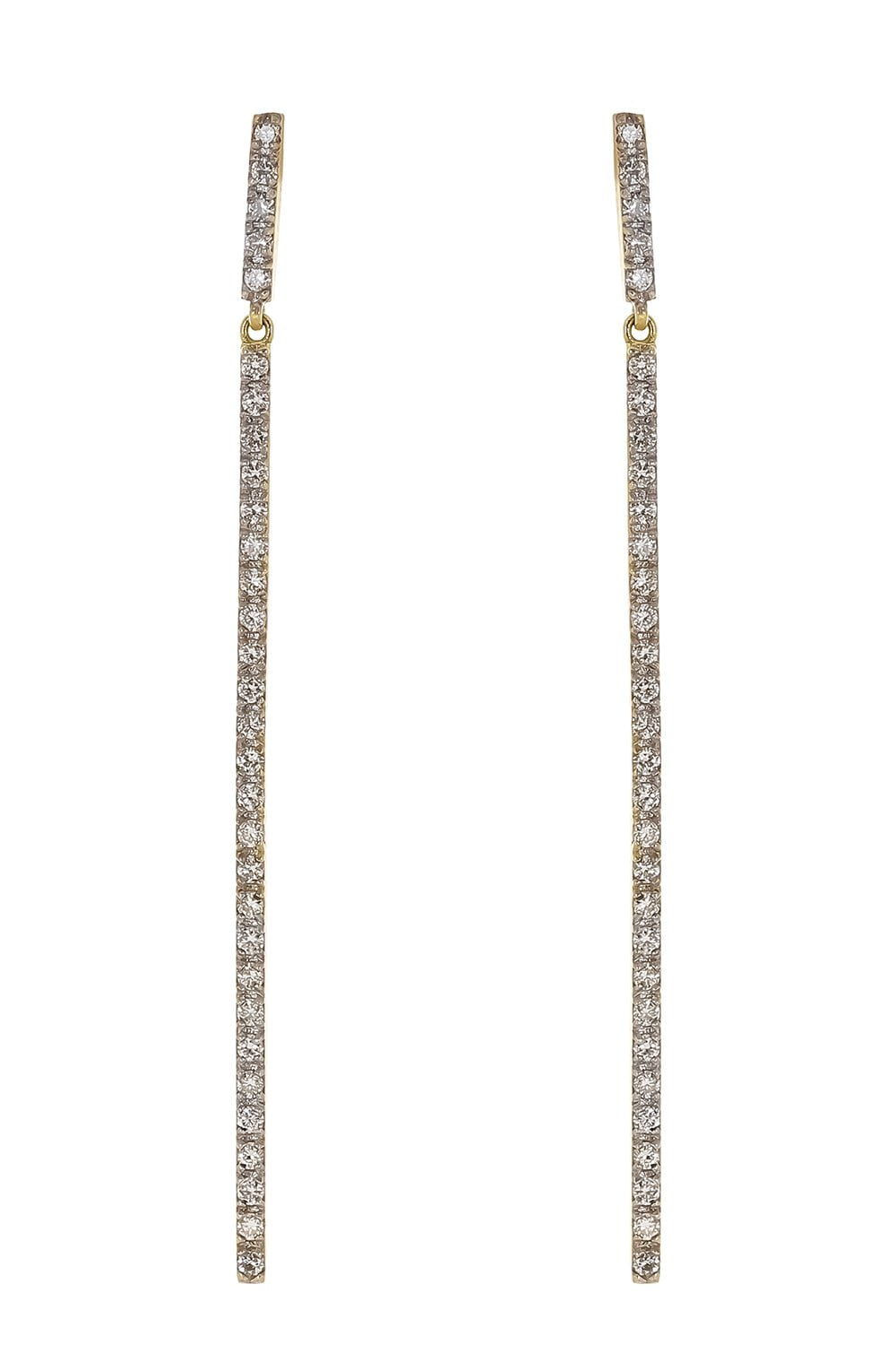 TANYA FARAH-Art Deco Linear Drop Earrings-YELLOW GOLD