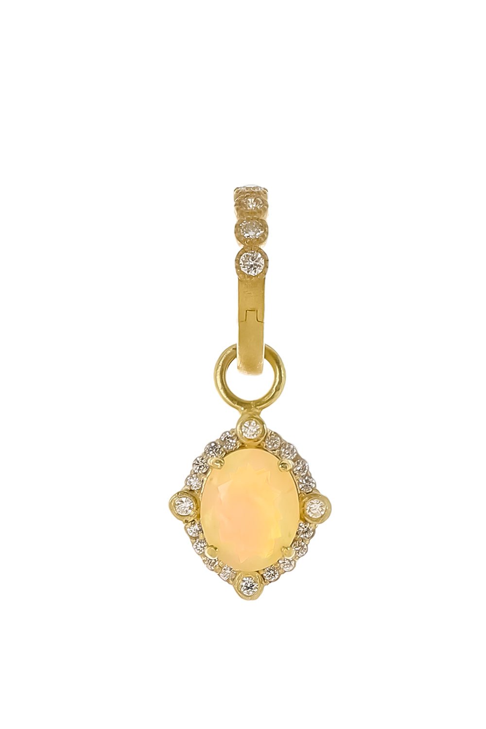 TANYA FARAH-Modern Etruscan Oval Ear Charms-YELLOW GOLD