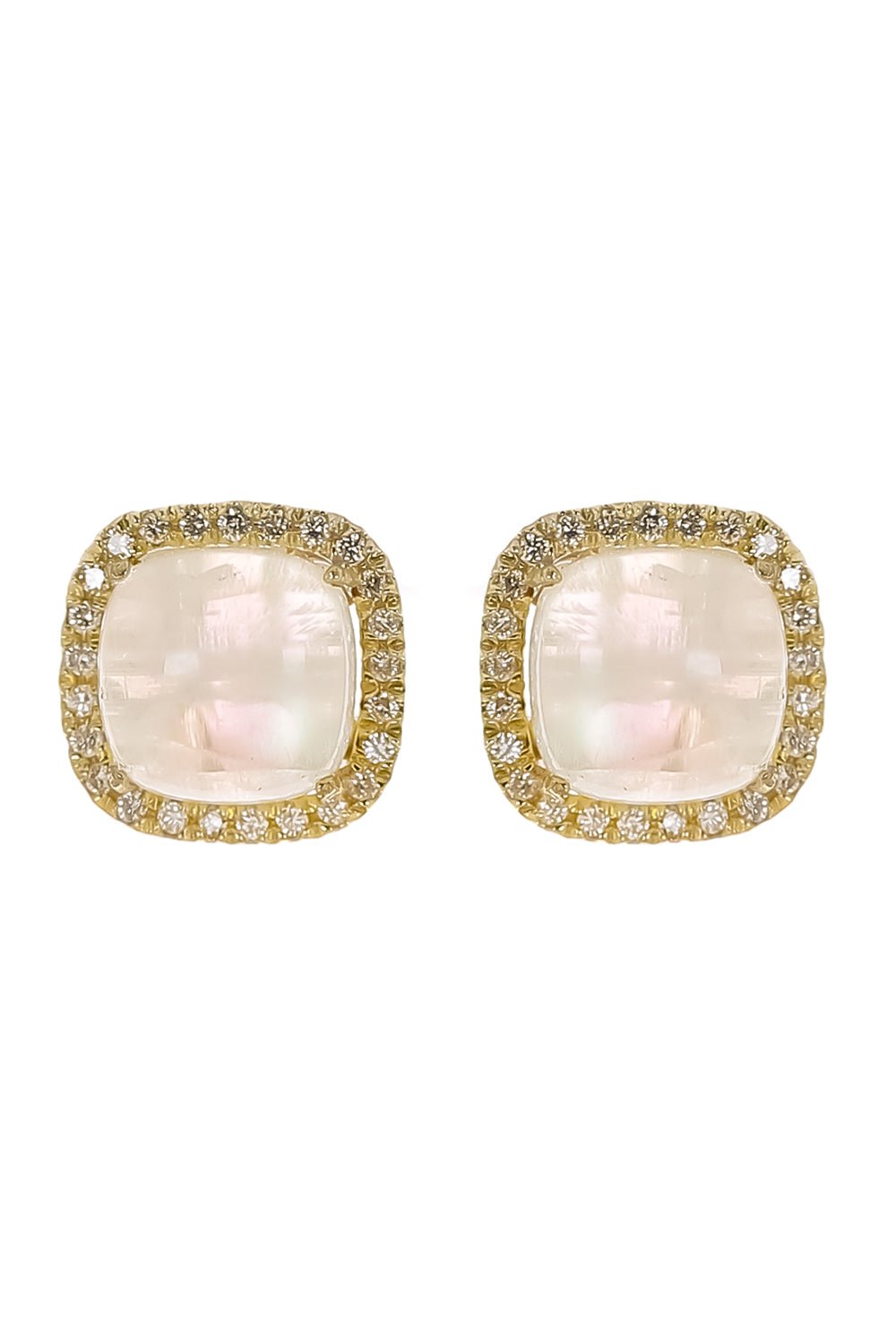 TANYA FARAH-Neoclassic Cushion Earrings-YELLOW GOLD