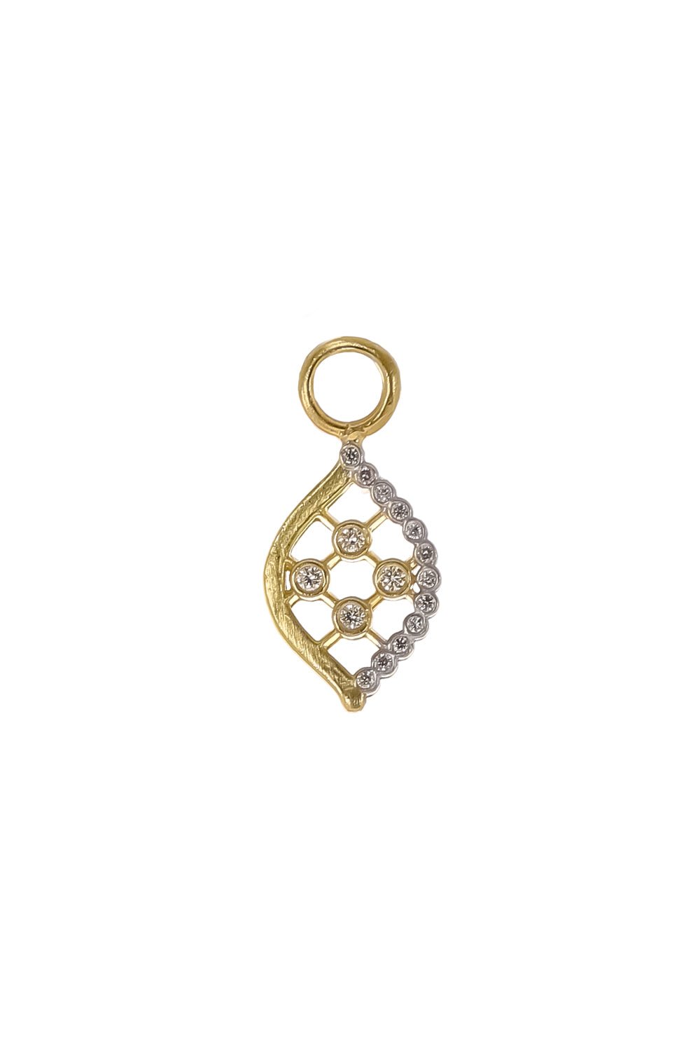 TANYA FARAH-Neoclassic Small Oval Ear Charms-YELLOW GOLD