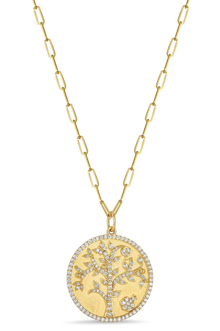 TANYA FARAH-Medium Tree of Life Necklace-YELLOW GOLD