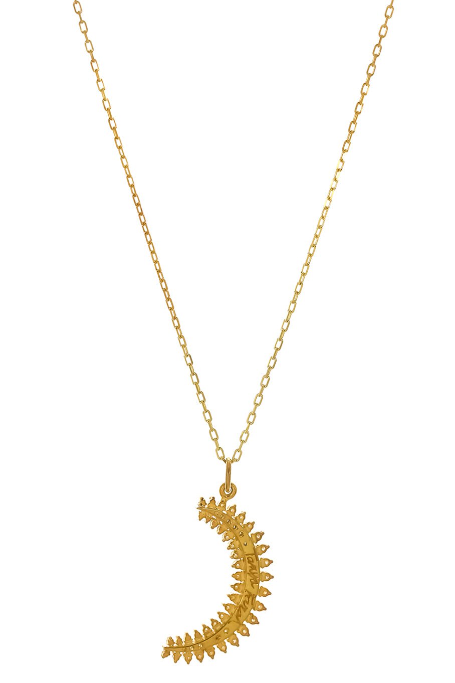 TANYA FARAH-Moonburst Diamond Crescent Necklace-YELLOW GOLD