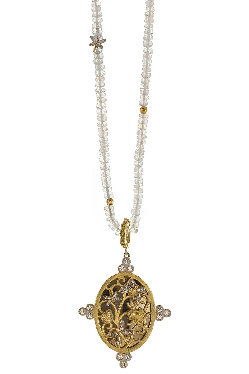TANYA FARAH-Mother of Pearl Moonstone Pendant Necklace-YELLOW GOLD