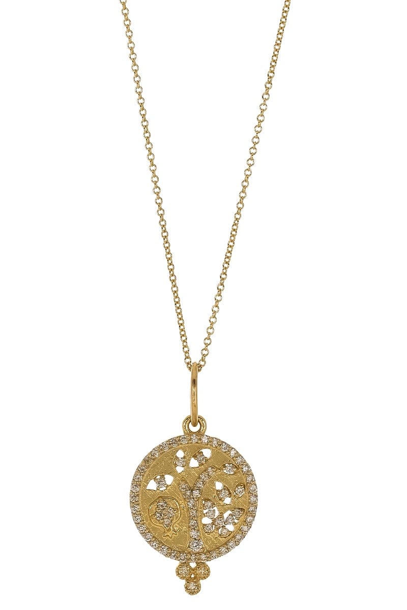 TANYA FARAH-Small Tree of Life Necklace-YELLOW GOLD
