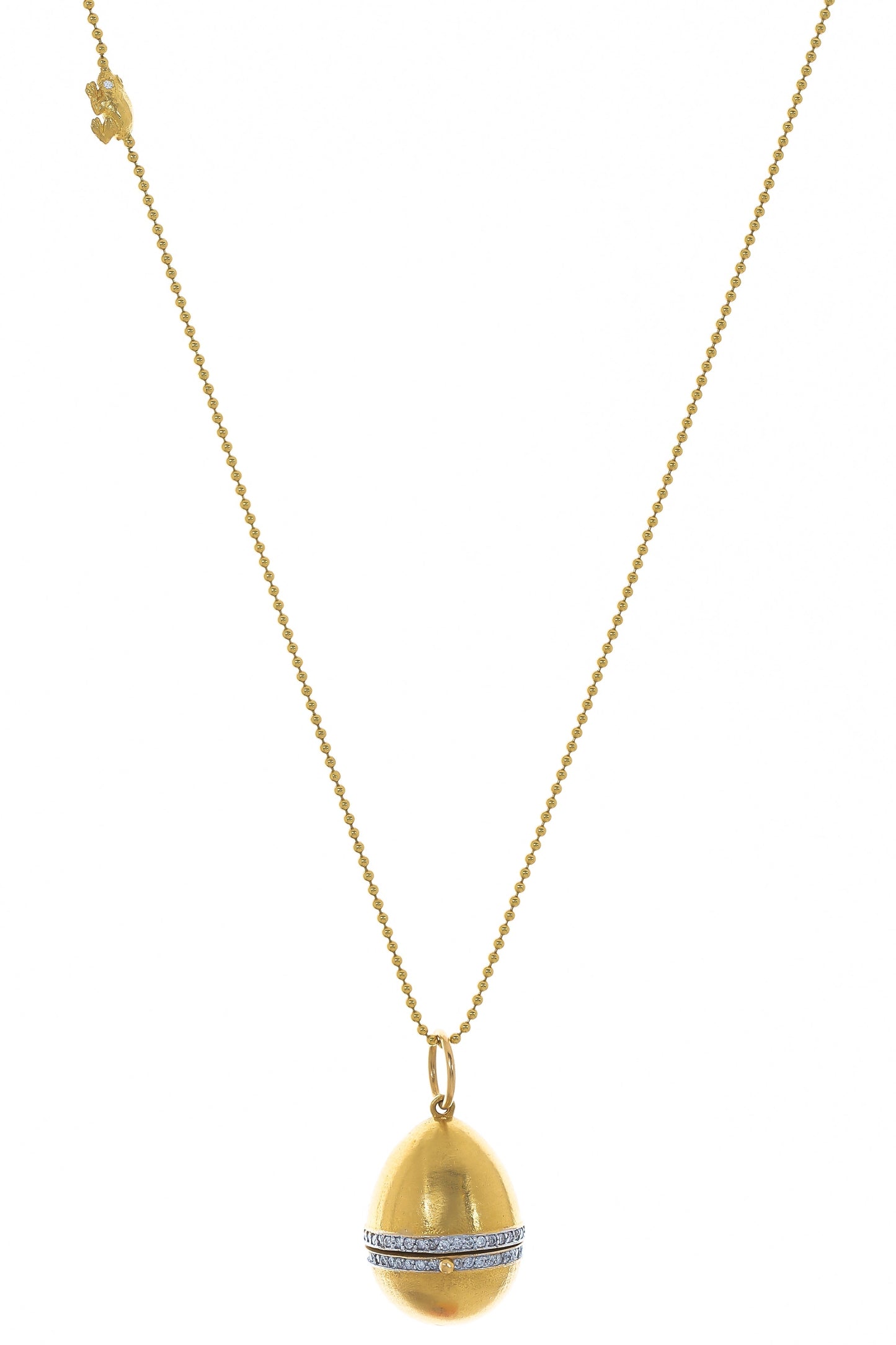 TANYA FARAH-Tree of Life Egg Locket Necklace-YELLOW GOLD