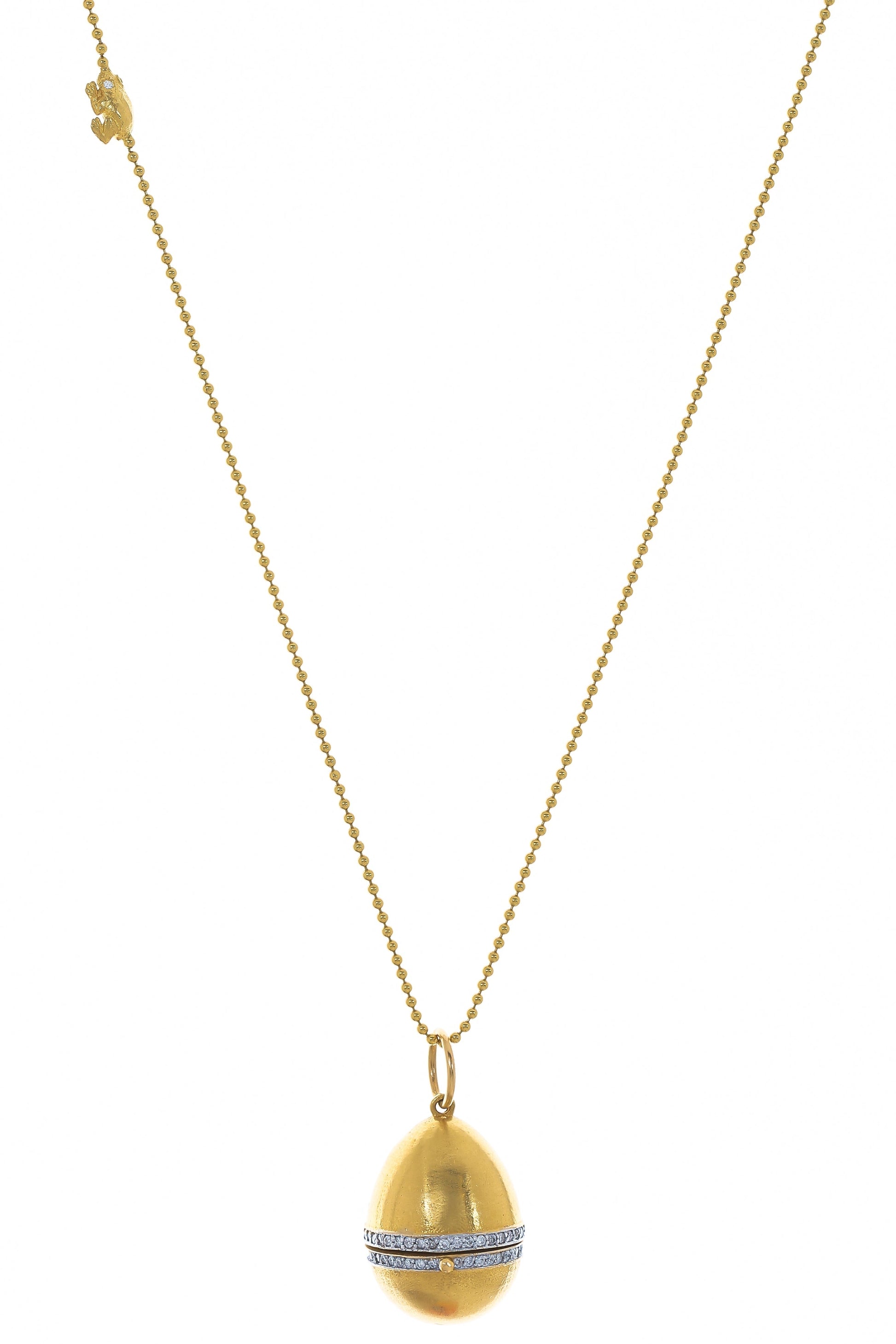 TANYA FARAH-Tree of Life Egg Locket Necklace-YELLOW GOLD