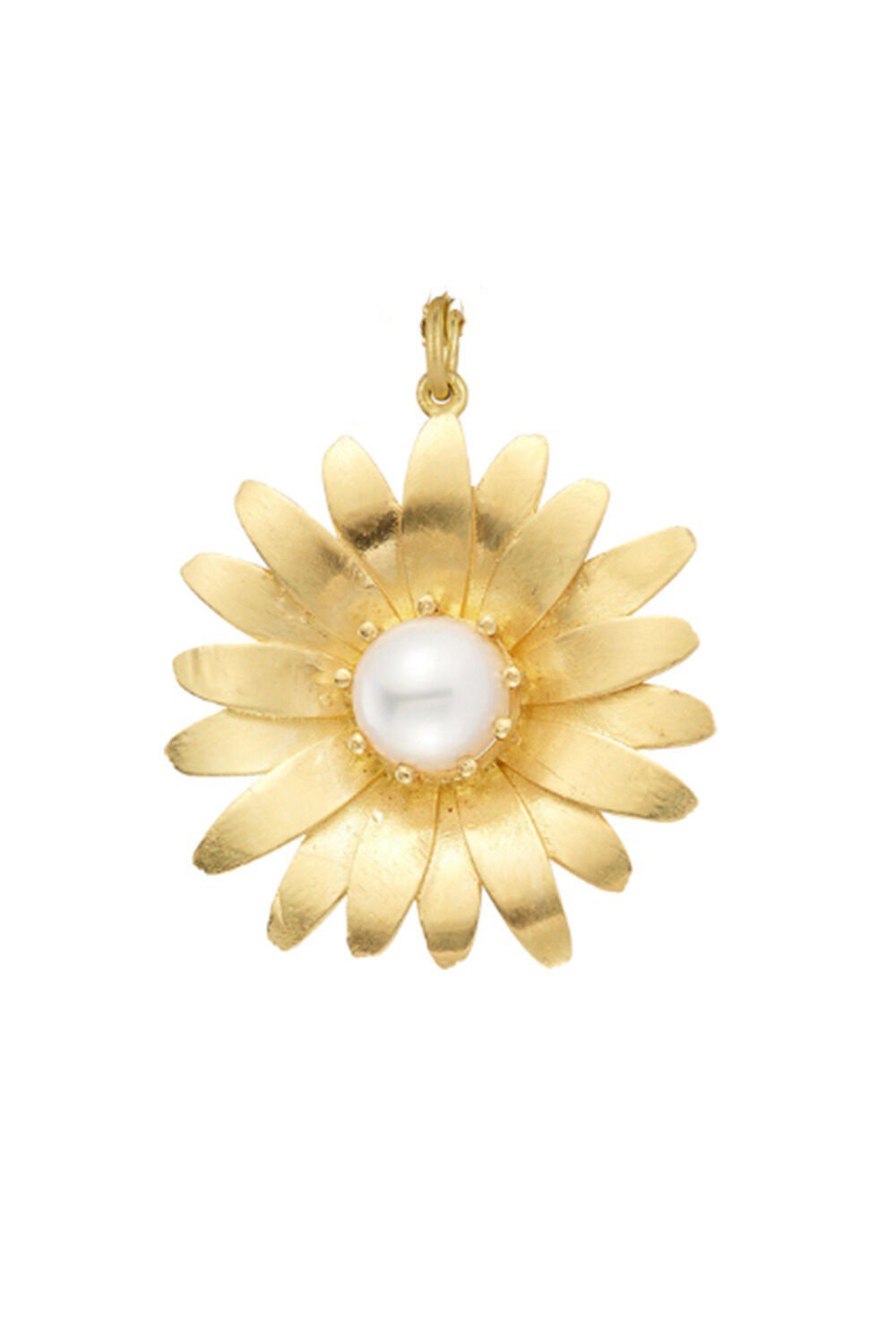 TANYA FARAH-Daisy Pearl Large Charm-YELLOW GOLD