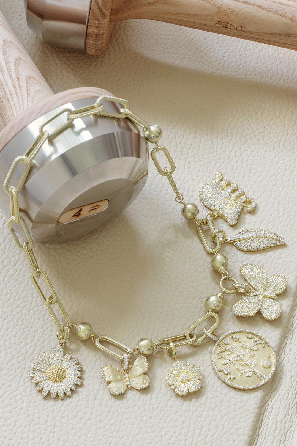 Diamond Large Majestic Elephant Charm-YELLOW GOLD-JEWELRYFINE JEWELPENDANT-TANYA FARAH