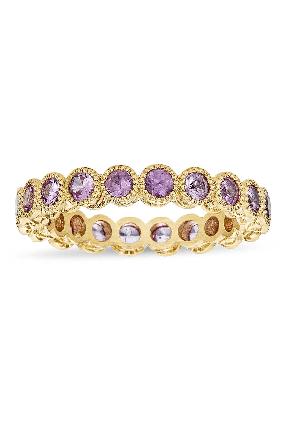 TANYA FARAH-Pink Sapphire Eternity Stack Ring-YELLOW GOLD