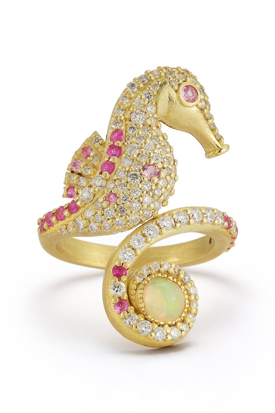 TANYA FARAH-Tree of Life Seahorse Ring-YELLOW GOLD