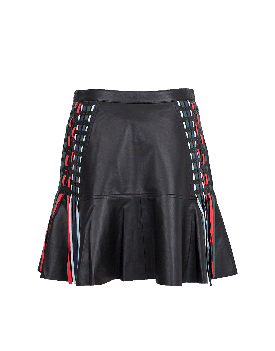 TANYA TAYLOR-Leather Mattie Skirt-