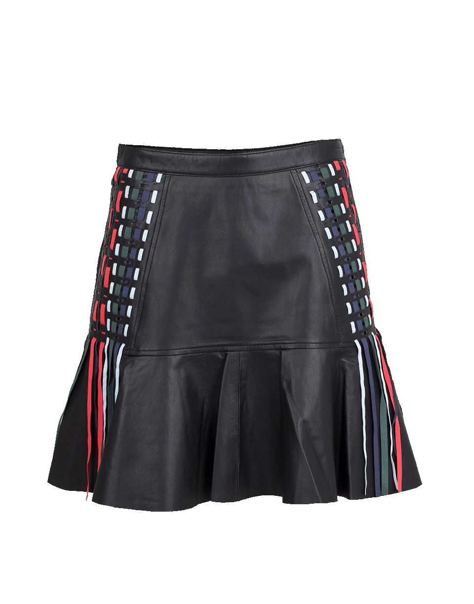 TANYA TAYLOR-Leather Mattie Skirt-