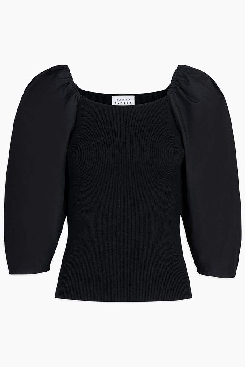 TANYA TAYLOR-Leila Knit Top - Black-