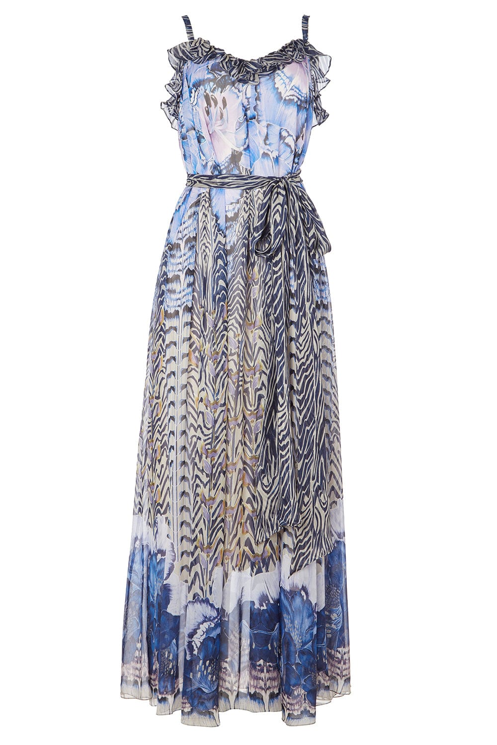 TEMPERLEY LONDON-Liana Print Strappy Dress-BLUE IRIS