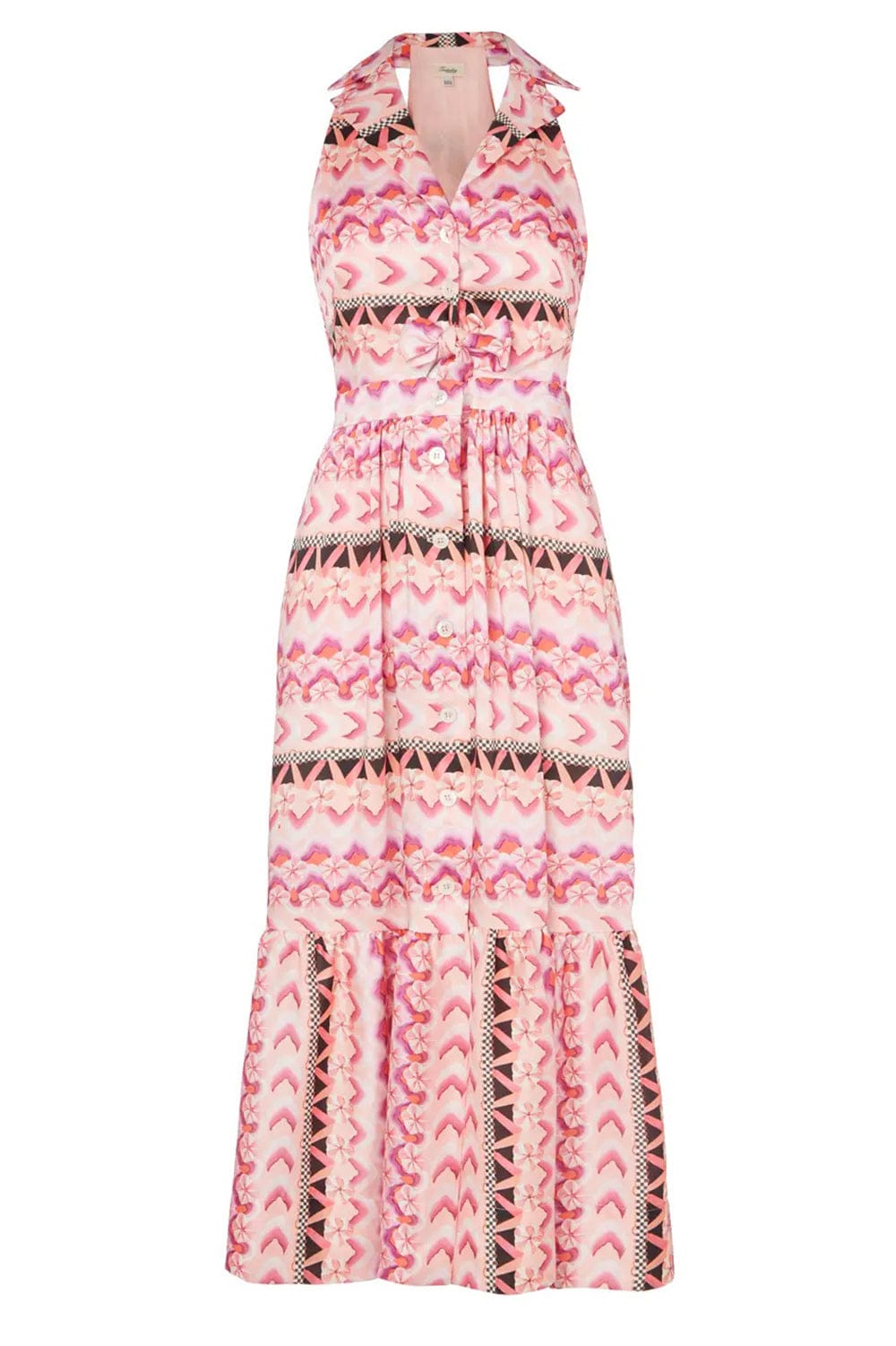 TEMPERLEY LONDON-Phlox Print Halter Neck Dress-
