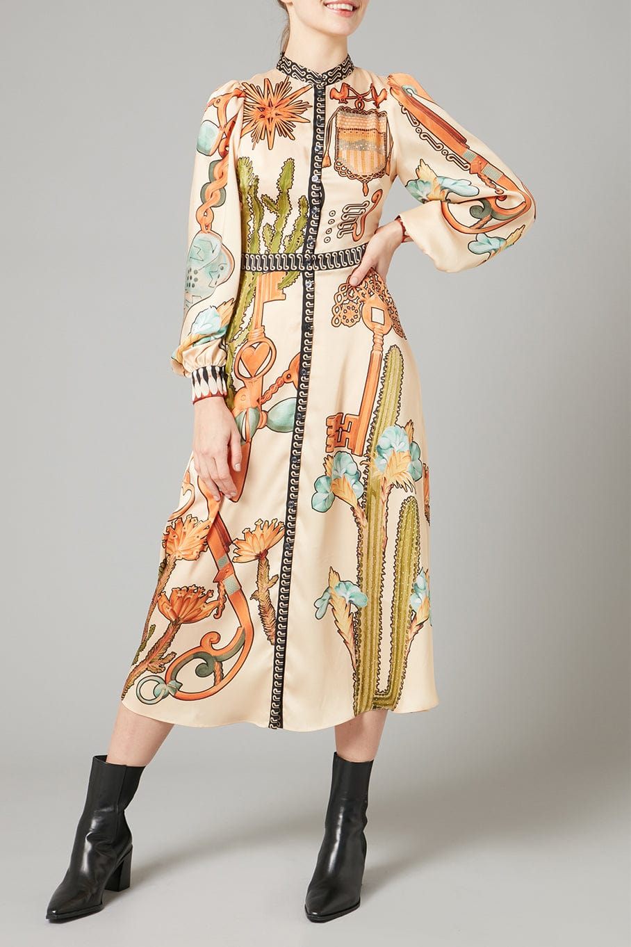 TEMPERLEY LONDON-Palomino Print Shirt Dress-