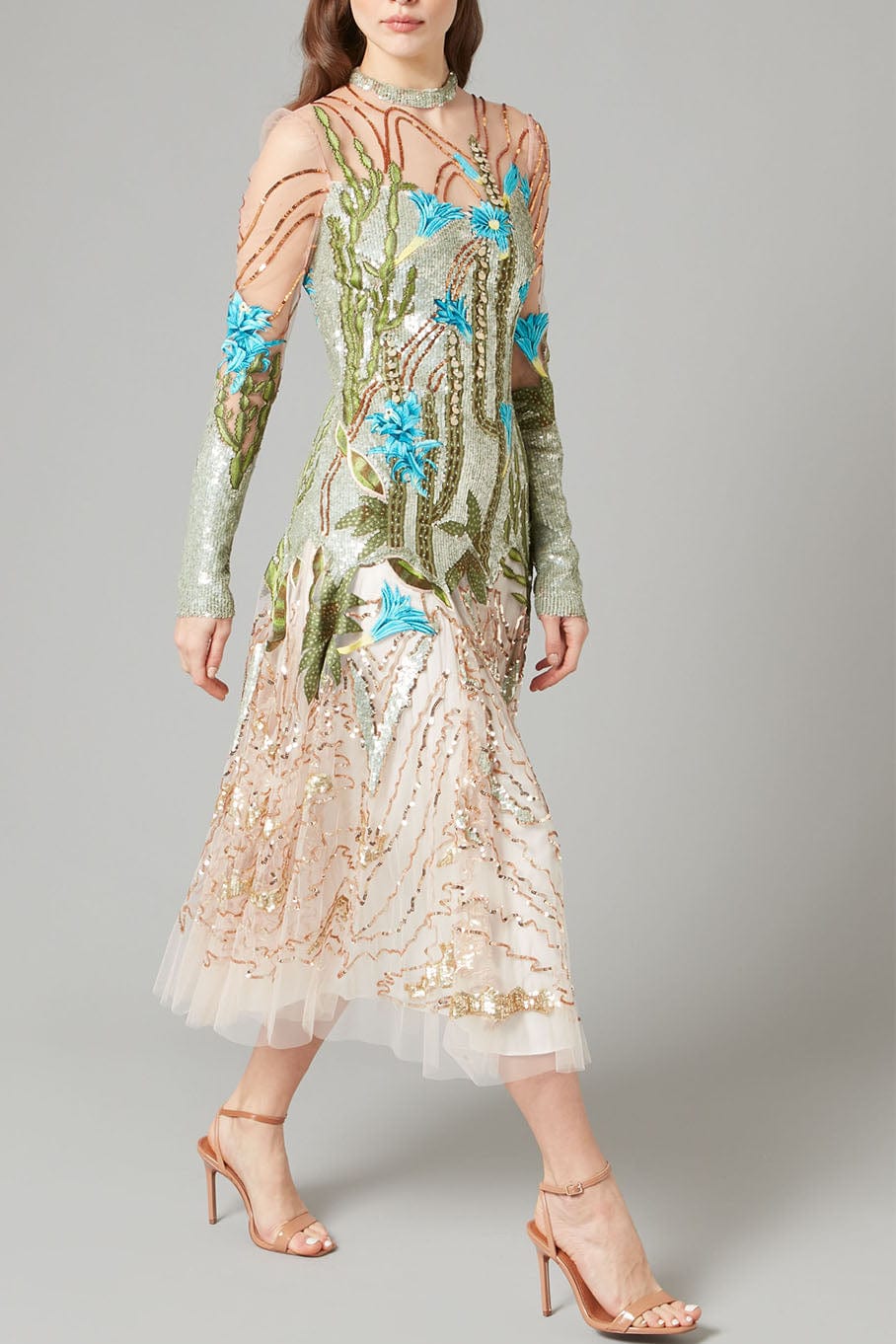 temperley london midi dress Temperley London Giselle Embroidered Midi Dress In Black