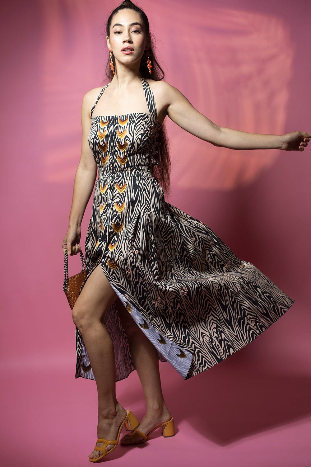 TEMPERLEY LONDON-Valerie Print Strappy Dress-SUNKISS