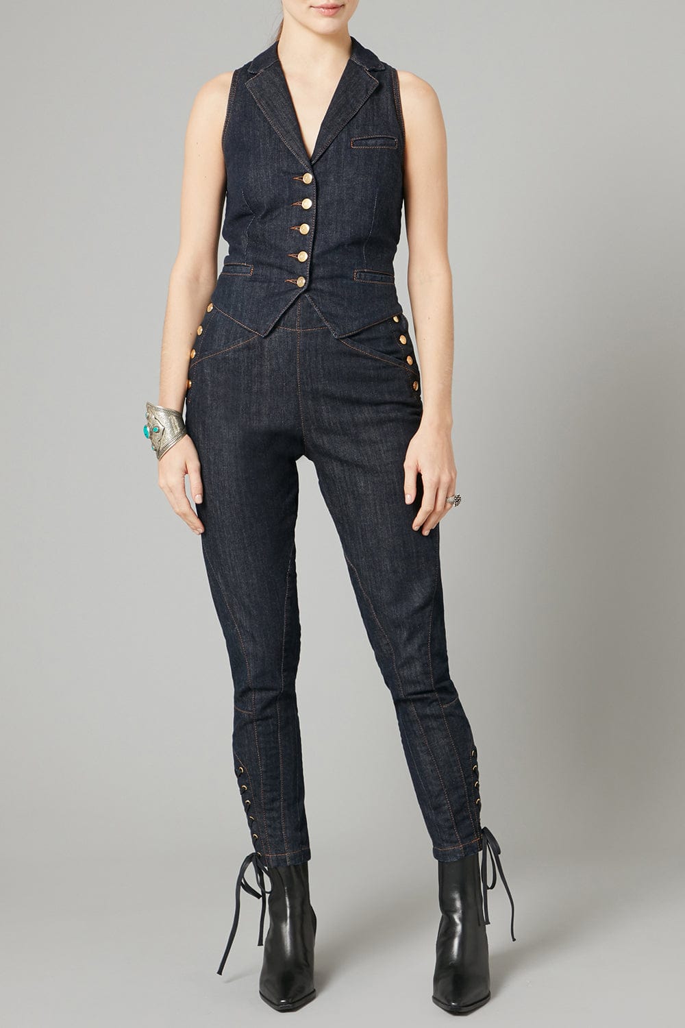 TEMPERLEY LONDON-Jerry Denim Waistcoat-