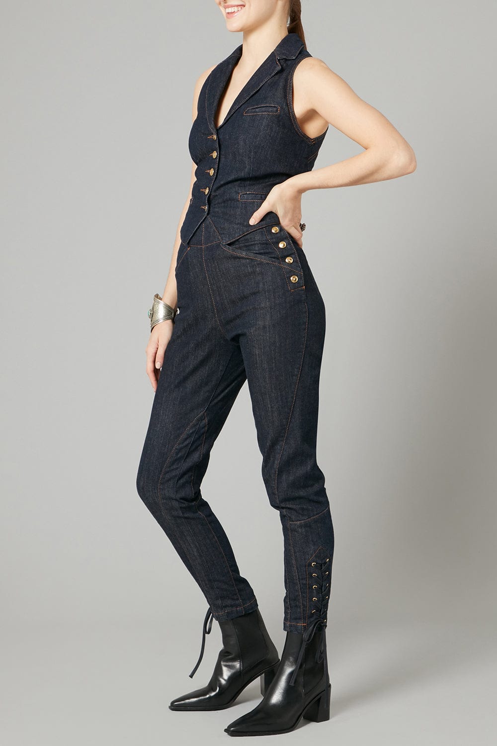 TEMPERLEY LONDON-Jerry Denim Waistcoat-