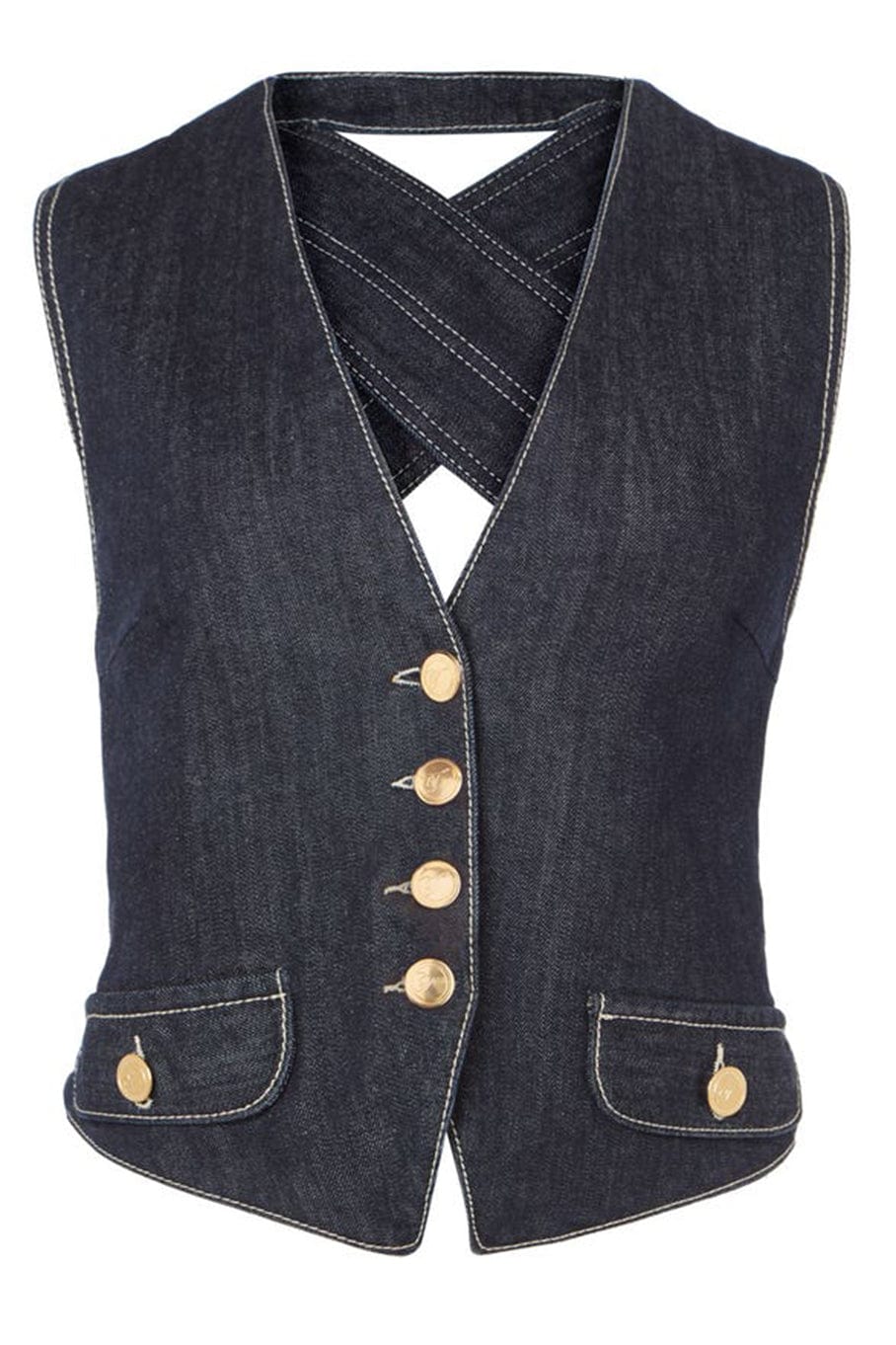 TEMPERLEY LONDON-Jerry Denim Waistcoat-