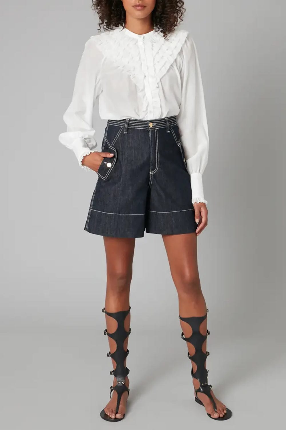 TEMPERLEY LONDON-Jerry Denim Shorts-