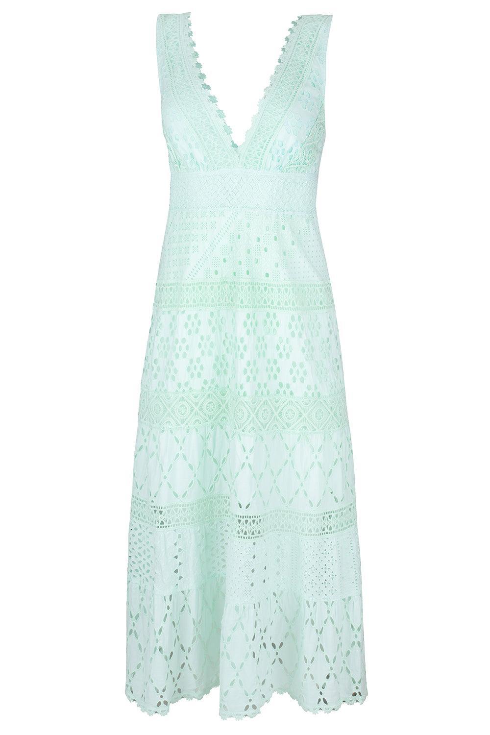Paglia Midi Dress - Aqua-AQUA-XS-CLOTHINGDRESSCASUAL-TEMPTATION POSITANO