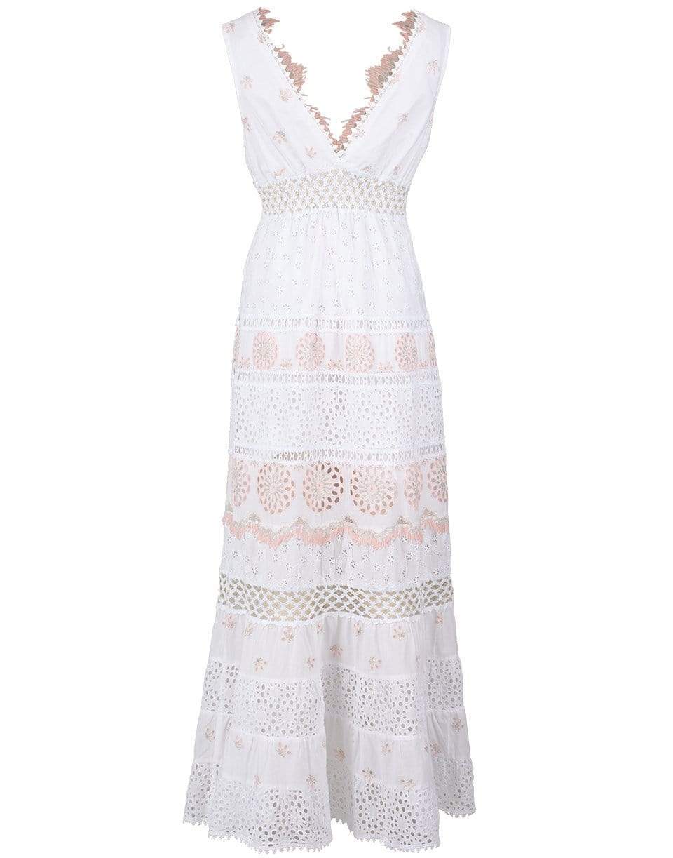 TEMPTATION POSITANO-Embroidered Off The Shoulder Maxi V-Neck Dress-