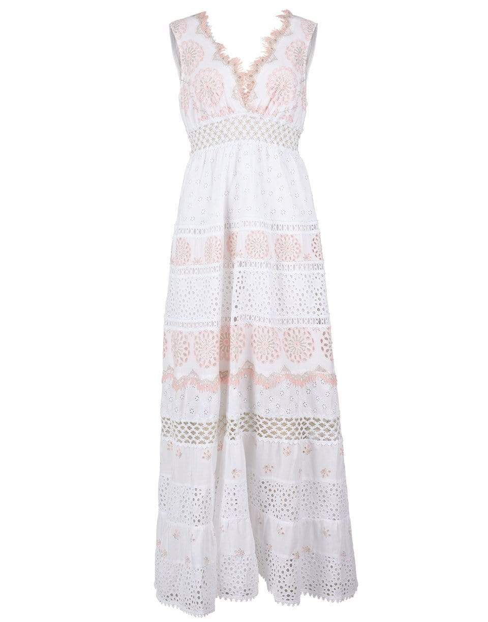 TEMPTATION POSITANO-Embroidered Off The Shoulder Maxi V-Neck Dress-