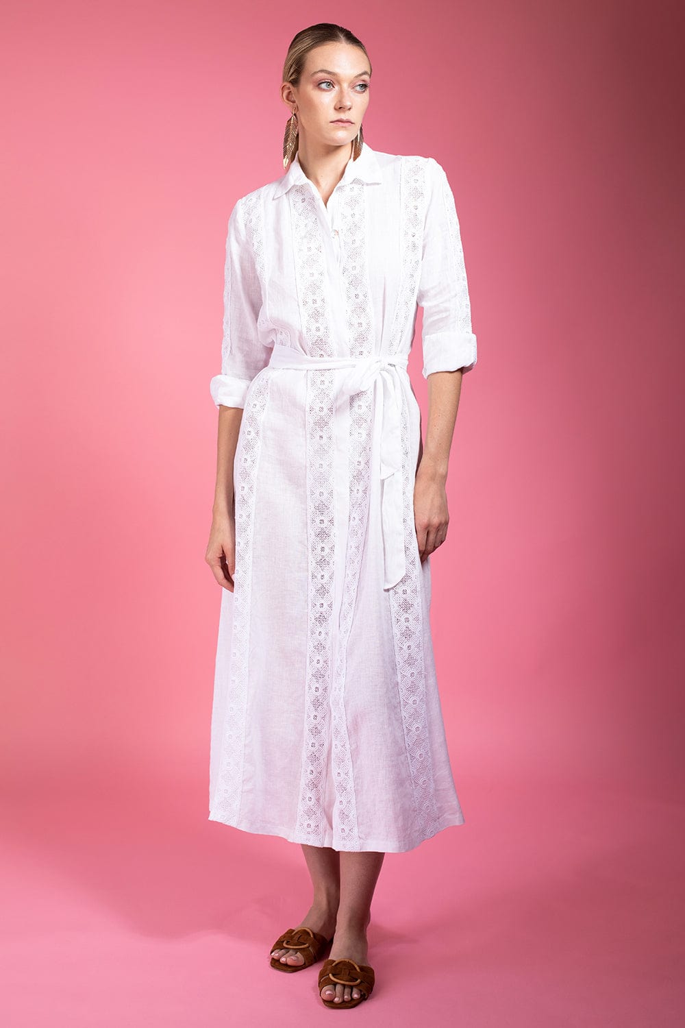 TEMPTATION POSITANO-Minerva Long Sleeve Long Shirt Dress-