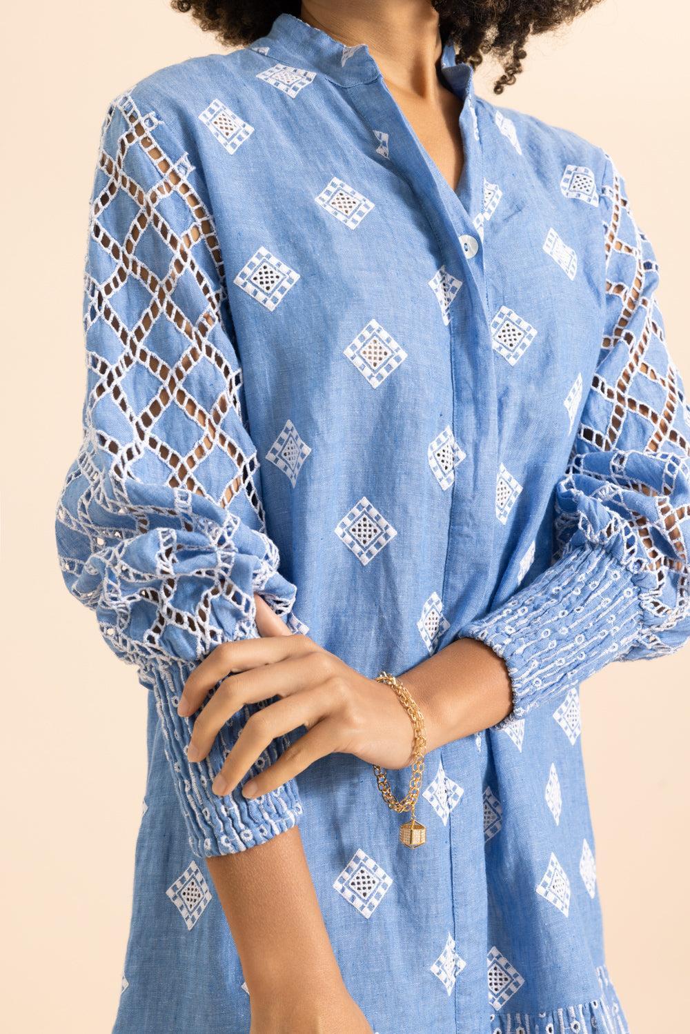 Ginger Dress-BLUE-XS-CLOTHINGDRESSCASUAL-TEMPTATION POSITANO